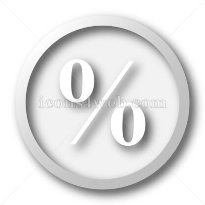 Percent  white icon. Percent  white button - Website icons
