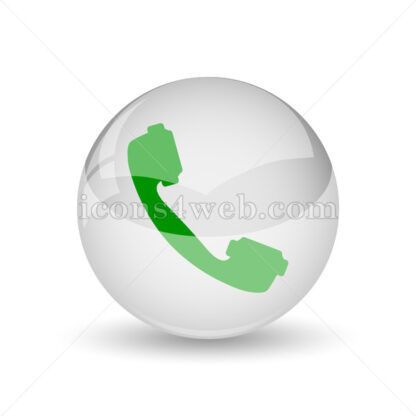 Phone glossy icon. Phone glossy button - Website icons