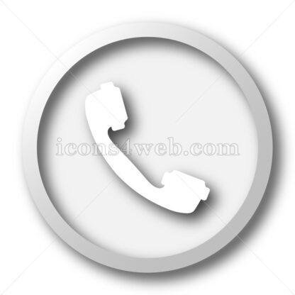 Phone white icon. Phone white button - Website icons