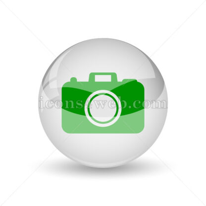 Photo camera glossy icon. Photo camera glossy button - Website icons
