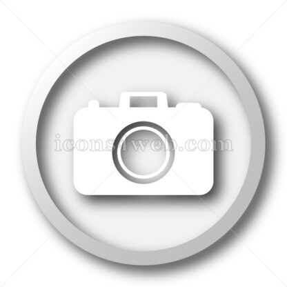 Photo camera white icon. Photo camera white button - Website icons