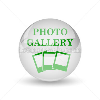 Photo gallery glossy icon. Photo gallery glossy button - Website icons