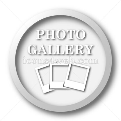 Photo gallery white icon. Photo gallery white button - Website icons