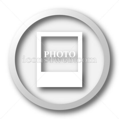 Photo white icon. Photo white button - Website icons