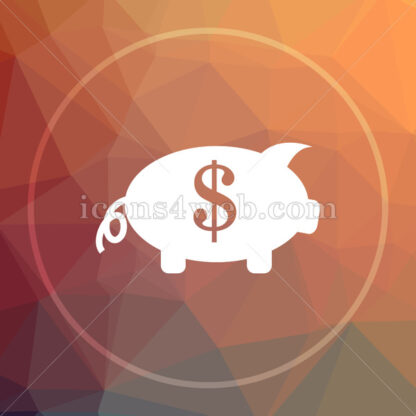 Piggy bank low poly icon. Website low poly icon - Website icons