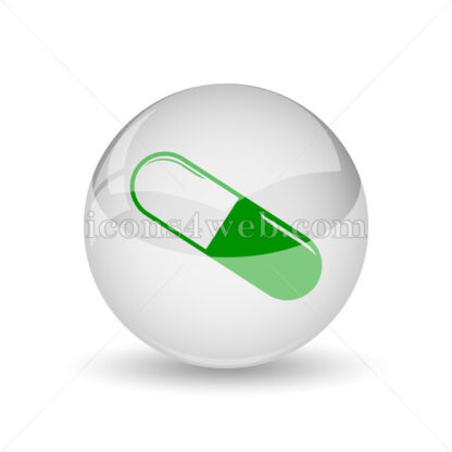 Pill glossy icon. Pill glossy button - Website icons