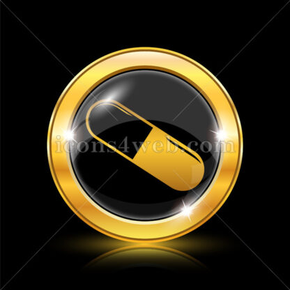 Pill golden icon. - Website icons