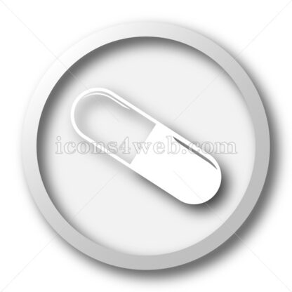 Pill white icon. Pill white button - Website icons