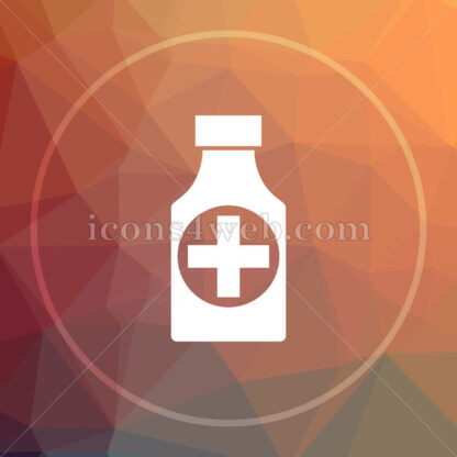 Pills bottle  low poly icon. Website low poly icon - Website icons