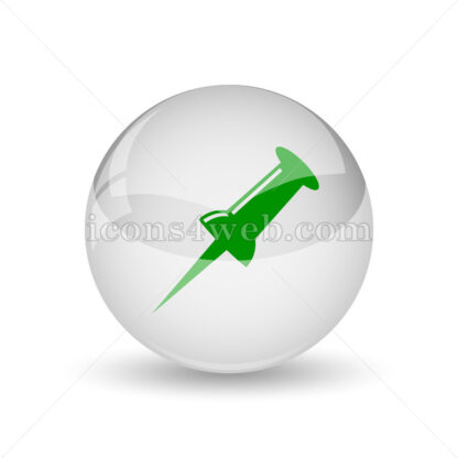 Pin glossy icon. Pin glossy button - Website icons