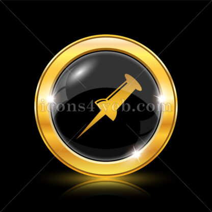 Pin golden icon. - Website icons