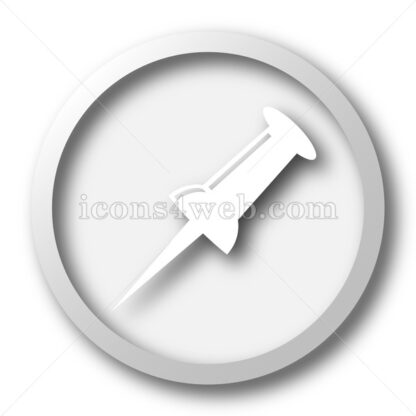 Pin white icon. Pin white button - Website icons