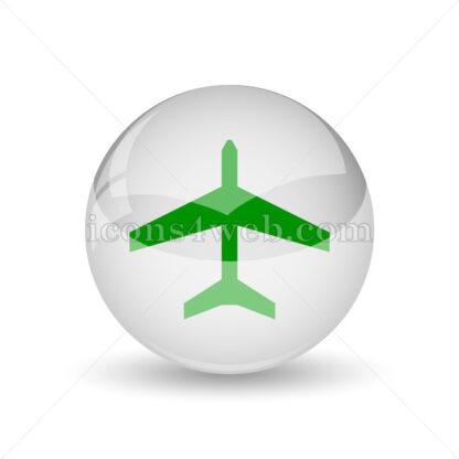 Plane glossy icon. Plane glossy button - Website icons