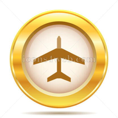Plane golden button - Website icons
