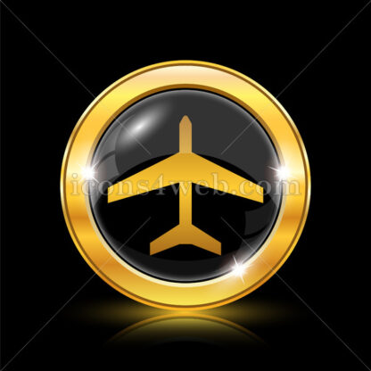 Plane golden icon. - Website icons