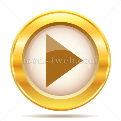 Play sign golden button - Website icons