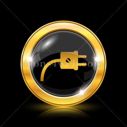 Plug golden icon. - Website icons