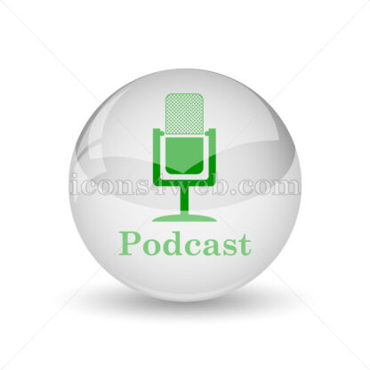 Podcast glossy icon. Podcast glossy button - Website icons