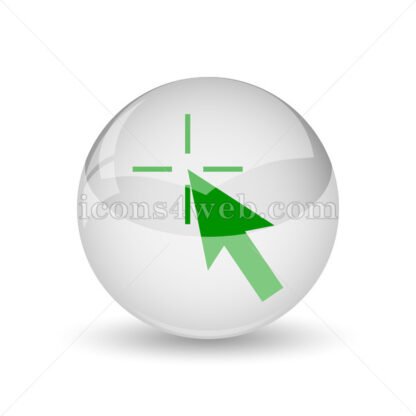 Pointer glossy icon. Click here glossy button - Website icons