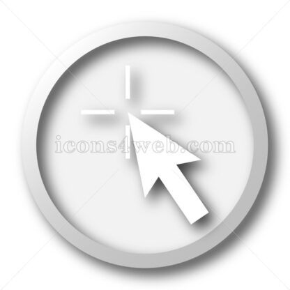 Pointer white icon. Click here white button - Website icons