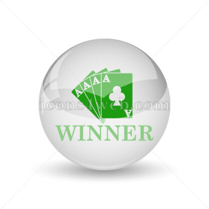 Poker winner glossy icon. Poker winner glossy button - Website icons