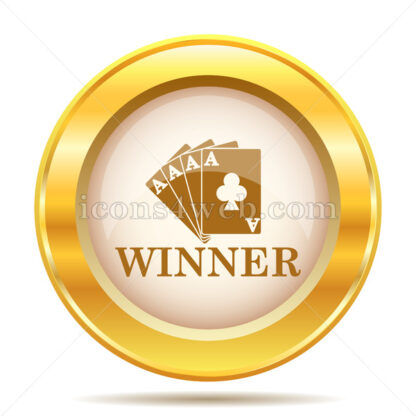 Poker winner golden button - Website icons