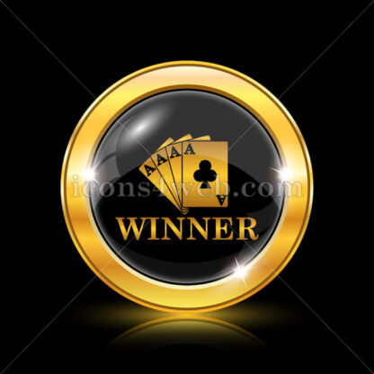 Poker winner golden icon. - Website icons