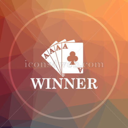 Poker winner low poly icon. Website low poly icon - Website icons