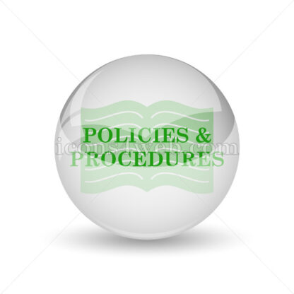 Policies and procedures glossy icon. Policies and procedures glossy button - Website icons