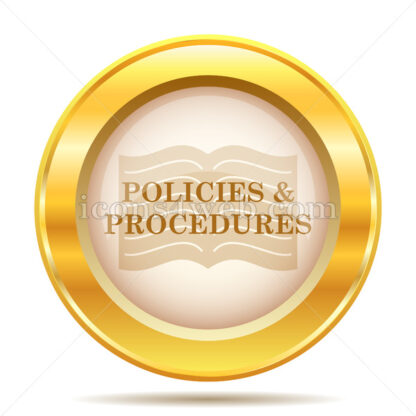 Policies and procedures golden button - Website icons