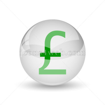 Pound glossy icon. Pound glossy button - Website icons