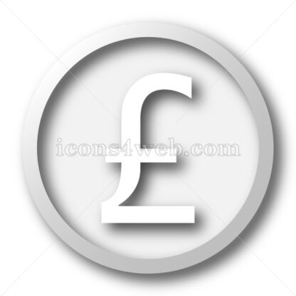 Pound white icon. Pound white button - Website icons