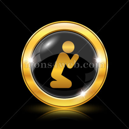 Prayer golden icon. - Website icons