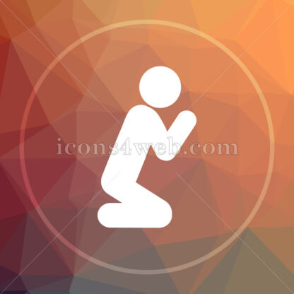 Prayer low poly icon. Website low poly icon - Website icons