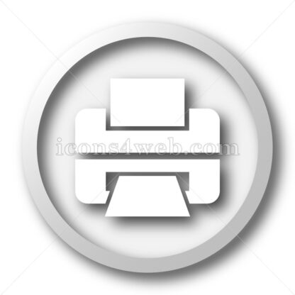 Printer white icon. Printer white button - Website icons
