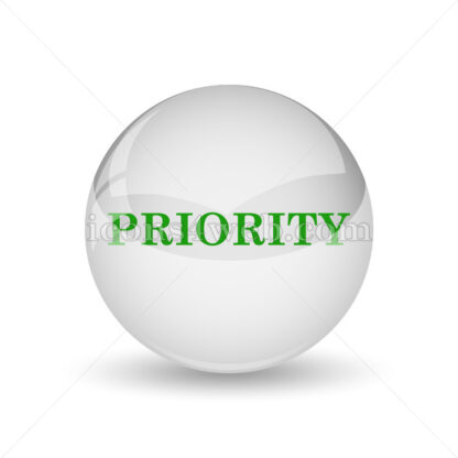 Priority glossy icon. Priority glossy button - Website icons