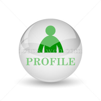 Profile glossy icon. Profile glossy button - Website icons