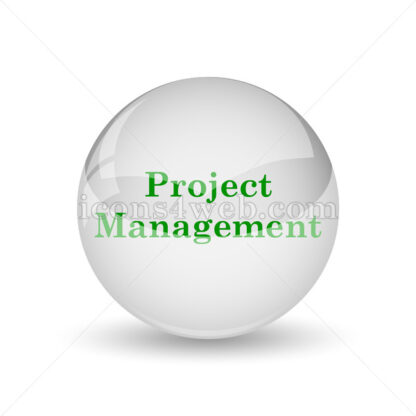 Project management glossy icon. Project management glossy button - Website icons