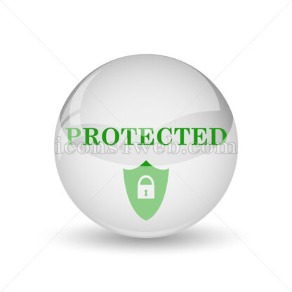 Protected glossy icon. Protected glossy button - Website icons