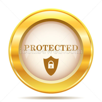 Protected golden button - Website icons