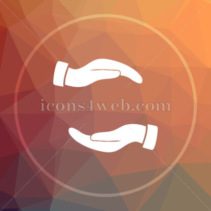 Protecting hands low poly icon. Website low poly icon - Website icons