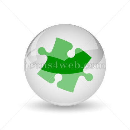Puzzle piece glossy icon. Puzzle piece glossy button - Website icons