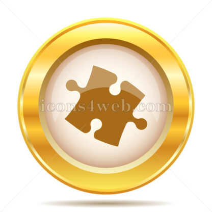 Puzzle piece golden button - Website icons