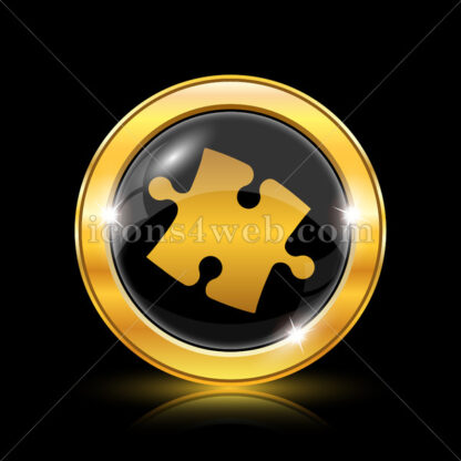 Puzzle piece golden icon. - Website icons