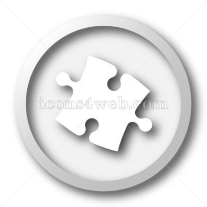 Puzzle piece white icon. Puzzle piece white button - Website icons