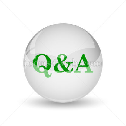 Q&A glossy icon. Q&A glossy button - Website icons