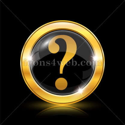 Question mark golden icon. - Website icons