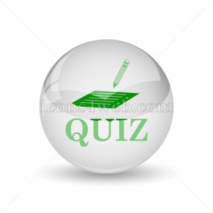 Quiz glossy icon. Quiz glossy button - Website icons