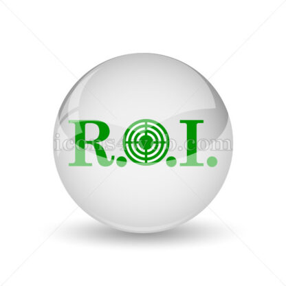 ROI glossy icon. ROI glossy button - Website icons