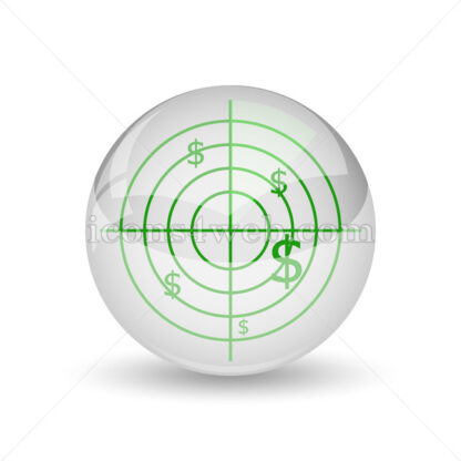 Radar searching money glossy icon. Radar searching money glossy button - Website icons